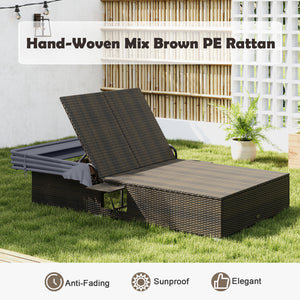 6 backrest positions meet your various demands<br>2 backrests can be adjusted independently<br>Retractable canopy allows you to relax without annoying sunlight<br>Hand-woven PE rattan adds elegance and ensures longer service life<br>Soft cushions in full 