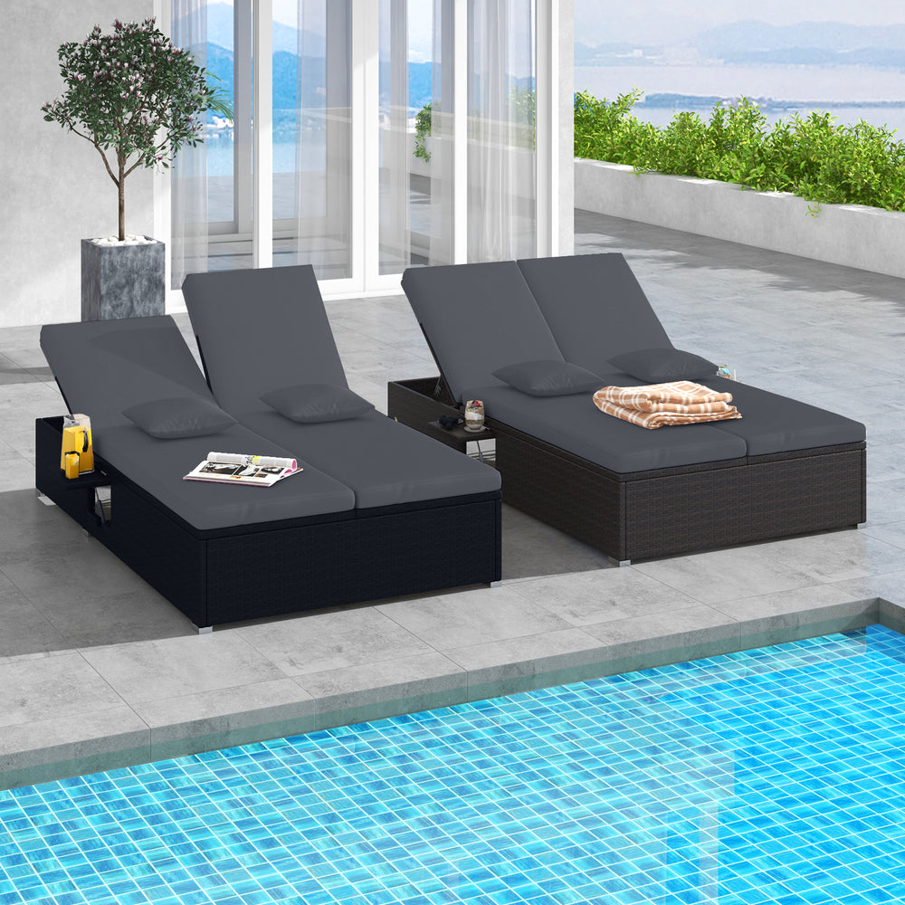 6-level backrest adjustment meets your multiple demands<br>2 backrests can be adjusted independently<br>Rattan surface adds elegance and durability<br>Equipped with soft cushions and pillows for more comfort<br>Cushion covers are simple to detach and main