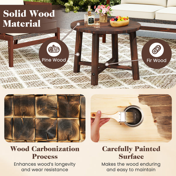 Made of solid wood material  including pine wood and fir wood<br>Wood carbonization process enhances wood's longevity and wear resistance<br>Carefully painted surface makes the wood enduring and easy to maintain<br>Designed with dual hidden crossbars that