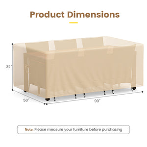 Made of premium polyester fabric with PU coating<br>Resist to all kinds of weathers  whether itâ€™s rainy or sunny<br>Protect the patio table set from sunlight and water<br>Reinforced stitches for longer service life<br>Large handle for easy removal of th