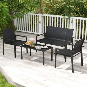 Top grade mix brown/black PE rattan for elegance and durability<br>Comfortable to sit with ergonomic seat and curved back<br>Galvanized metal pipes resist to rust and offer strong support<br>Adjustable footpads of coffee table for higher stability<br>Spac