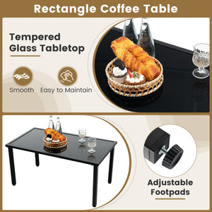 Top grade mix brown/black PE rattan for elegance and durability<br>Comfortable to sit with ergonomic seat and curved back<br>Galvanized metal pipes resist to rust and offer strong support<br>Adjustable footpads of coffee table for higher stability<br>Spac