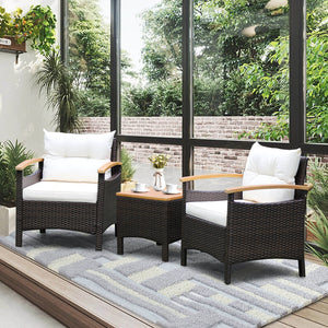 Heavy-duty steel frame with rustproof finish can stand the test of time<br>Durable mix brown PE rattan is elegant and suitable for outdoor use<br>Adjustable foot pads on the front feet of the sofa for added stability<br>Comfortable to sit with cozy backre
