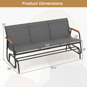 Gentle gliding motion relieves stress and fatigue<br>Solid gliding arms ensure safety and stability<br>Comfortable to sit with curved seat  backrest and armrests<br>Armrests made of premium teak wood for elegance and comfort<br>Breathable and tear-resista