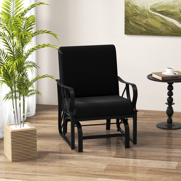 Relaxing and comfortable seat with a soft cushion<br>Sturdy and durable metal frame with waterproof surface<br>Stylish design that complements any outdoor space<br>Ergonomic armrests and backrest for added comfort and support <br>Lightweight and easy to m