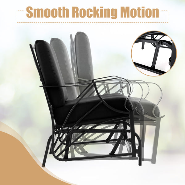 Relaxing and comfortable seat with a soft cushion<br>Sturdy and durable metal frame with waterproof surface<br>Stylish design that complements any outdoor space<br>Ergonomic armrests and backrest for added comfort and support <br>Lightweight and easy to m