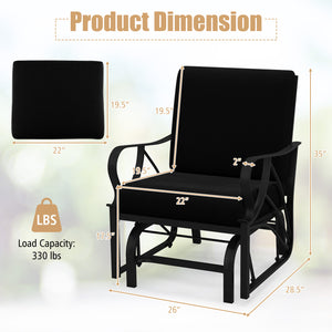 Relaxing and comfortable seat with a soft cushion<br>Sturdy and durable metal frame with waterproof surface<br>Stylish design that complements any outdoor space<br>Ergonomic armrests and backrest for added comfort and support <br>Lightweight and easy to m