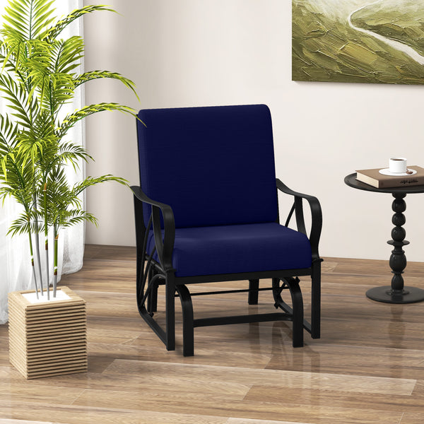 Relaxing and comfortable seat with a soft cushion<br>Sturdy and durable metal frame with waterproof surface<br>Stylish design that complements any outdoor space<br>Ergonomic armrests and backrest for added comfort and support <br>Lightweight and easy to m