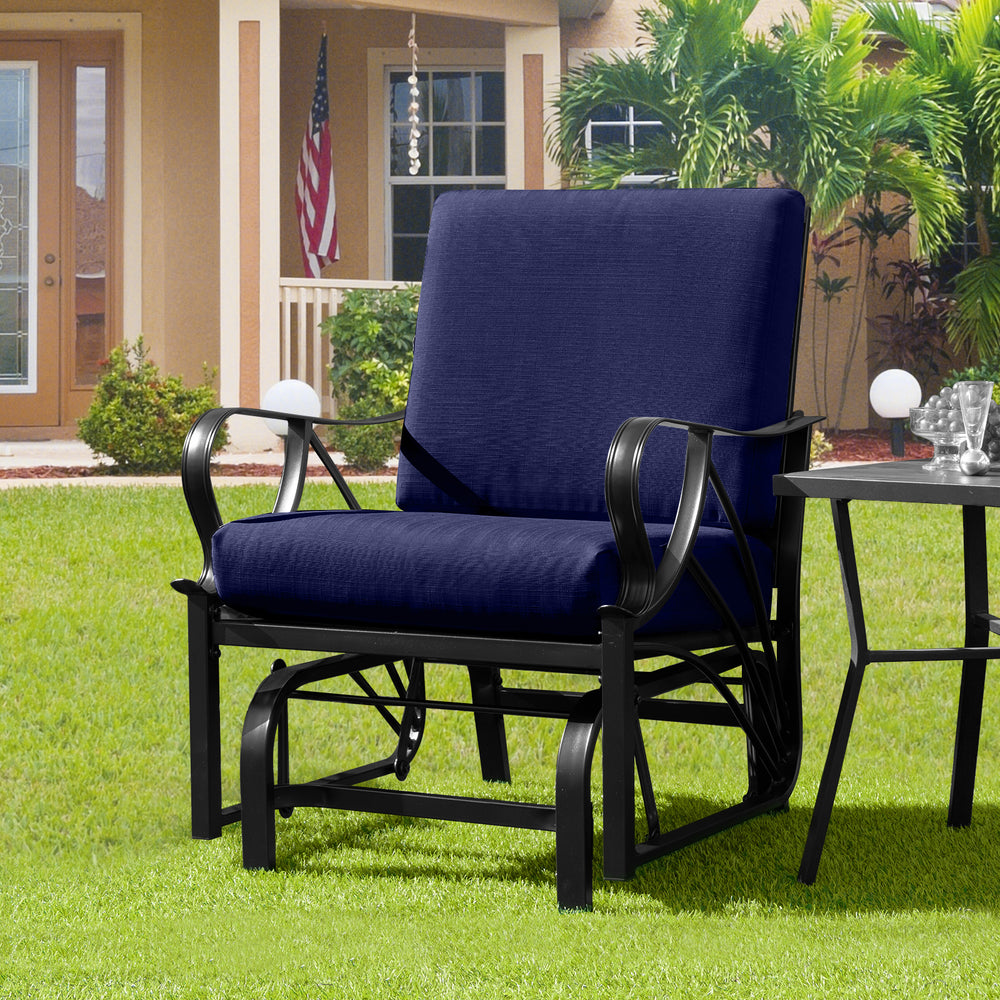Relaxing and comfortable seat with a soft cushion<br>Sturdy and durable metal frame with waterproof surface<br>Stylish design that complements any outdoor space<br>Ergonomic armrests and backrest for added comfort and support <br>Lightweight and easy to m