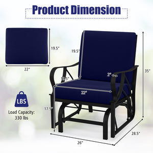 Relaxing and comfortable seat with a soft cushion<br>Sturdy and durable metal frame with waterproof surface<br>Stylish design that complements any outdoor space<br>Ergonomic armrests and backrest for added comfort and support <br>Lightweight and easy to m