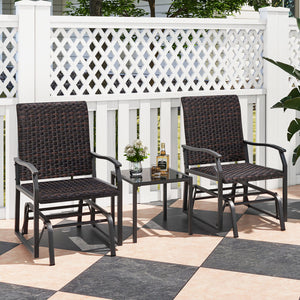 Smooth gliding design makes you feel more relaxed<br>Heavy-duty metal frame offers strong support<br>Premium rattan surface adds durability and elegance<br>Cushioned seat with quick dry foam provides more coziness<br>Ergonomically designed with curved arm