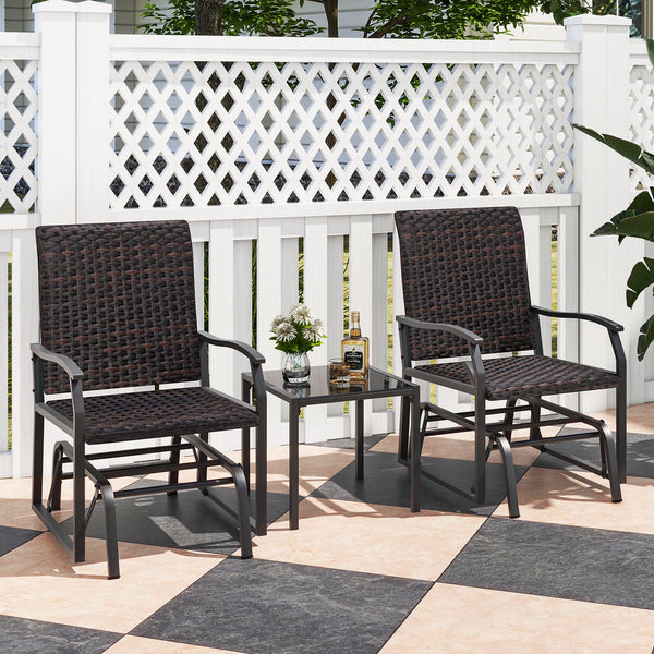 Smooth gliding design makes you feel more relaxed<br>Heavy-duty metal frame offers strong support<br>Premium rattan surface adds durability and elegance<br>Cushioned seat with quick dry foam provides more coziness<br>Ergonomically designed with curved arm