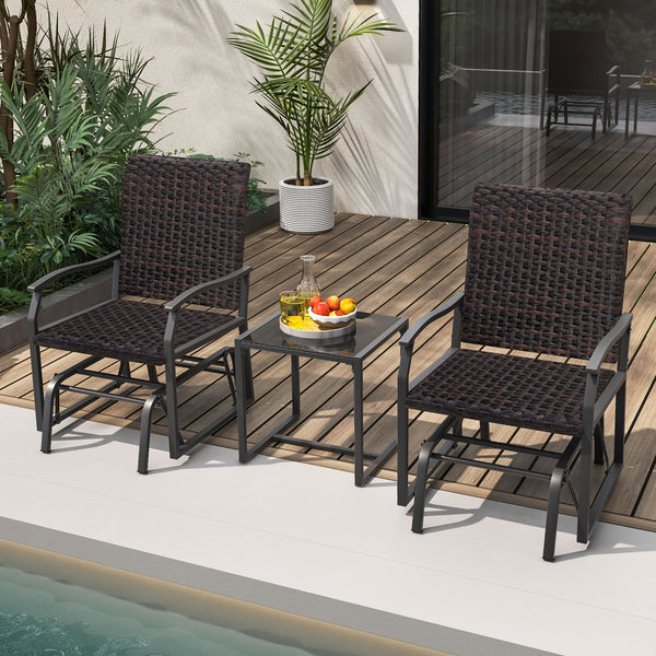 Smooth gliding design makes you feel more relaxed<br>Heavy-duty metal frame offers strong support<br>Premium rattan surface adds durability and elegance<br>Cushioned seat with quick dry foam provides more coziness<br>Ergonomically designed with curved arm