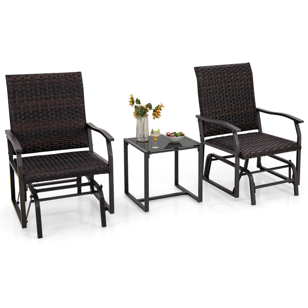 Smooth gliding design makes you feel more relaxed<br>Heavy-duty metal frame offers strong support<br>Premium rattan surface adds durability and elegance<br>Cushioned seat with quick dry foam provides more coziness<br>Ergonomically designed with curved arm