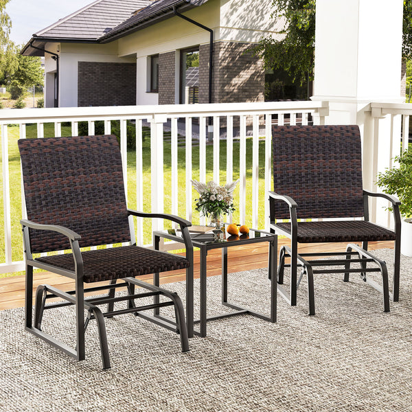 Smooth gliding design makes you feel more relaxed<br>Heavy-duty metal frame offers strong support<br>Premium rattan surface adds durability and elegance<br>Cushioned seat with quick dry foam provides more coziness<br>Ergonomically designed with curved arm