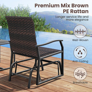Smooth gliding design makes you feel more relaxed<br>Heavy-duty metal frame offers strong support<br>Premium rattan surface adds durability and elegance<br>Cushioned seat with quick dry foam provides more coziness<br>Ergonomically designed with curved arm