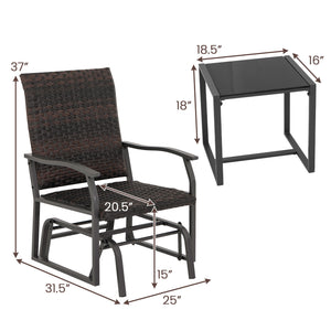 Smooth gliding design makes you feel more relaxed<br>Heavy-duty metal frame offers strong support<br>Premium rattan surface adds durability and elegance<br>Cushioned seat with quick dry foam provides more coziness<br>Ergonomically designed with curved arm