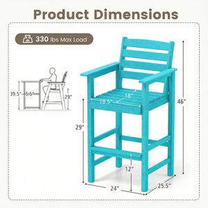 Made of high-quality HDPE for prolonged service life<br>Reinforced crossbars for added stability<br>Stainless steel screws for firm connection and longer using time<br>Cozy to sit with inclined backrest  wide armrests and footrest<br>Slatted seat is breat