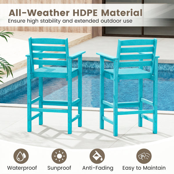 Made of high-quality HDPE for prolonged service life<br>Reinforced crossbars for added stability<br>Stainless steel screws for firm connection and longer using time<br>Cozy to sit with inclined backrest  wide armrests and footrest<br>Slatted seat is breat