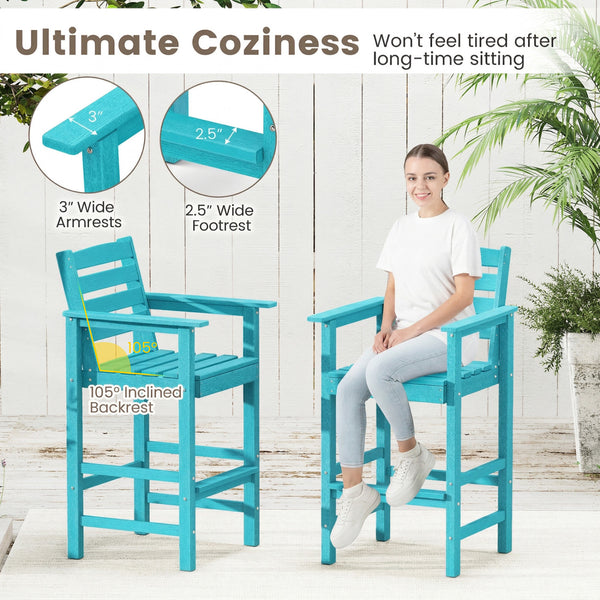 Made of high-quality HDPE for prolonged service life<br>Reinforced crossbars for added stability<br>Stainless steel screws for firm connection and longer using time<br>Cozy to sit with inclined backrest  wide armrests and footrest<br>Slatted seat is breat