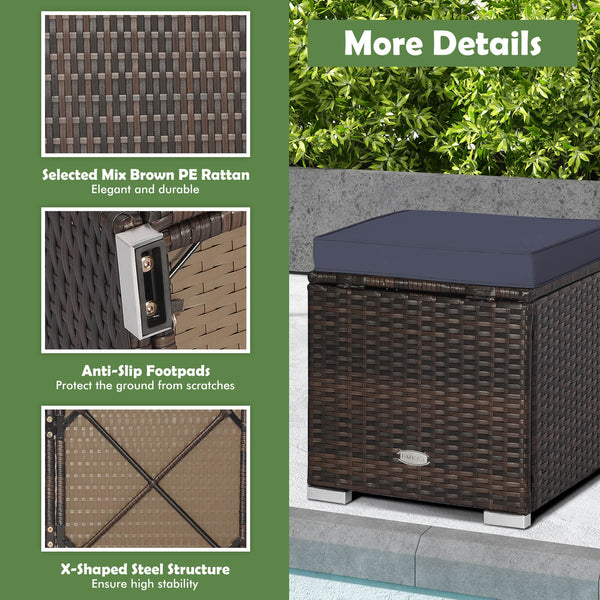 Can be used as a storage box  a footstool  a side table or an additional seat<br>Ample storage space inside offers more convenience<br>Soft seat cushions bring you optimal comfort<br>Smooth zippers make the cushion cover easy to remove and wash<br>Stable 