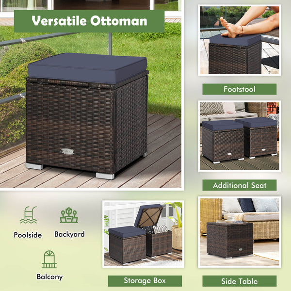 Can be used as a storage box  a footstool  a side table or an additional seat<br>Ample storage space inside offers more convenience<br>Soft seat cushions bring you optimal comfort<br>Smooth zippers make the cushion cover easy to remove and wash<br>Stable 