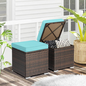 Can be used as a storage box  a footstool  a side table or an additional seat<br>Ample storage space inside offers more convenience<br>Soft seat cushions bring you optimal comfort<br>Smooth zippers make the cushion cover easy to remove and wash<br>Stable 