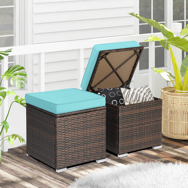 Can be used as a storage box  a footstool  a side table or an additional seat<br>Ample storage space inside offers more convenience<br>Soft seat cushions bring you optimal comfort<br>Smooth zippers make the cushion cover easy to remove and wash<br>Stable 