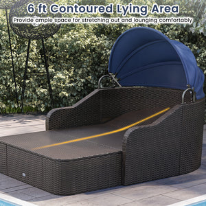 Meet your different needs with a retractable canopy<br>Allow you to relax in cool comfort with a cozy shade<br>Get the perfect summer tan by soaking up the sun<br>Secure the canopy in place thanks to the fixing ties<br>High-quality gas strut for smooth op