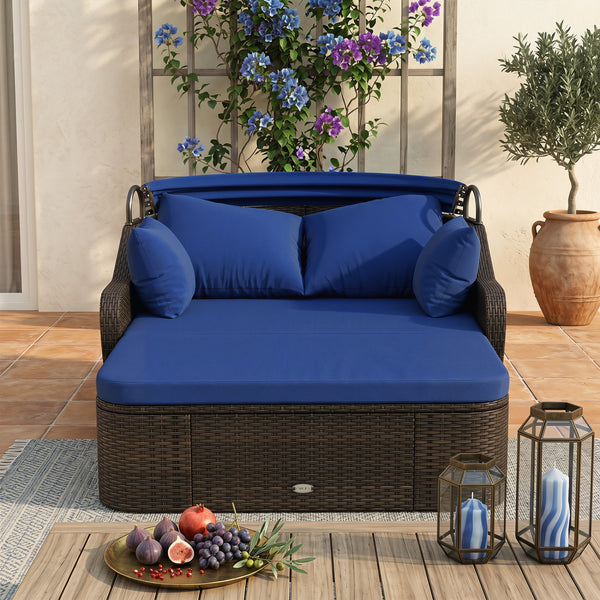 Meet your different needs with a retractable canopy<br>Allow you to relax in cool comfort with a cozy shade<br>Get the perfect summer tan by soaking up the sun<br>Secure the canopy in place thanks to the fixing ties<br>High-quality gas strut for smooth op