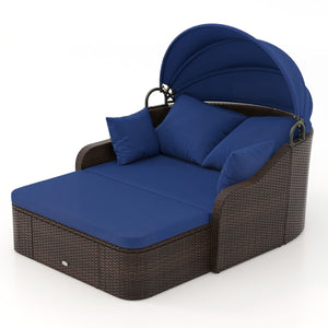 Meet your different needs with a retractable canopy<br>Allow you to relax in cool comfort with a cozy shade<br>Get the perfect summer tan by soaking up the sun<br>Secure the canopy in place thanks to the fixing ties<br>High-quality gas strut for smooth op