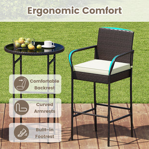 Made of hand-woven PE wicker for extended elegance<br>Inclined backrest  curved armrests and cozy footrest for relaxation<br>Soft cushions with elastic sponge fillings for more comfort<br>Smooth zippers make cushion covers easy to remove and clean<br>Fixi