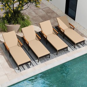 4-level adjustable backrest for customized comfort<br>Made of selected materials for durability<br>Hand-woven PE rattan for long-lasting elegance<br>Soft  elastic sponge cushions provide cozy seating support<br>Zippered cushion covers allow easy cleaning<