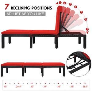 Come with 1 x rattan lounge chair  1 x seat cushion  2 x cushion cover and 1 x instruction<br>Durable hand-woven black PE rattan and steel frame for long time using<br>8 sturdy legs offer extra support and stability for you<br>Soft and thick cushion for c