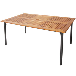 Spacious enough for 6 persons to enjoy outdoor dining or parties<br>Suitable for indoor and outdoor places  such as dining room  kitchen  yard  deck  etc<br>Made of premium acacia wood  durable and sturdy  ensuring long service life<br>Designed with a bui
