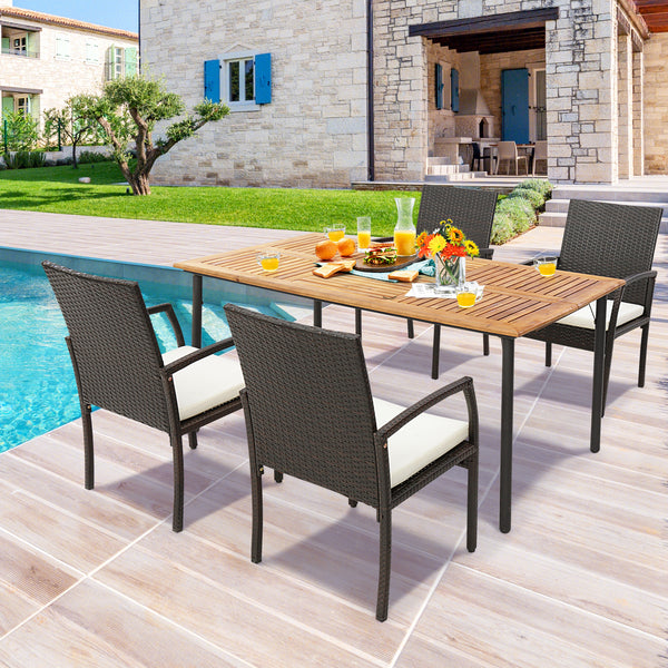 Spacious enough for 6 persons to enjoy outdoor dining or parties<br>Suitable for indoor and outdoor places  such as dining room  kitchen  yard  deck  etc<br>Made of premium acacia wood  durable and sturdy  ensuring long service life<br>Designed with a bui