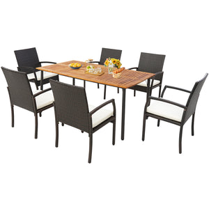 Spacious enough for 6 persons to enjoy outdoor dining or parties<br>Suitable for indoor and outdoor places  such as dining room  kitchen  yard  deck  etc<br>Made of premium acacia wood  durable and sturdy  ensuring long service life<br>Designed with a bui