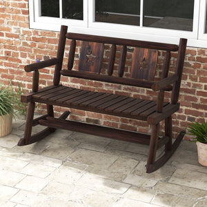 Slight rocking makes you more relaxed<br>Solid and sturdy carbonized wood frame for long-time use<br>Supports up to 710 lbs heavy weight <br>Ergonomic and wide seat for ultimate comfort<br>Eye-catching rustic brown finish for wide application<br>Elegant p