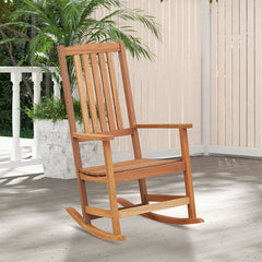 Made of premium hardwood for high stability and durability<br>Smooth and sturdy rocking motion makes you more relaxed<br>Reinforced crossbar adds to higher sturdiness<br>Curved seat with high backrest brings you more coziness<br>Suitable for balcony  porc