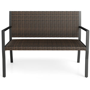 Sun-proof mixed brown rattan for lasting outdoor beauty <br>Instant cozy relaxation with soft sponge seat filling <br>Robust metal frame supports massive 800 lbs capacity <br>Under-seat reinforced crossbars for extra structural stability <br>Steady ground