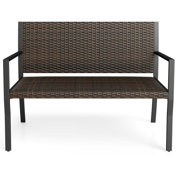 Sun-proof mixed brown rattan for lasting outdoor beauty <br>Instant cozy relaxation with soft sponge seat filling <br>Robust metal frame supports massive 800 lbs capacity <br>Under-seat reinforced crossbars for extra structural stability <br>Steady ground