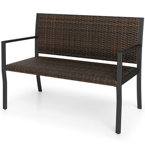 Sun-proof mixed brown rattan for lasting outdoor beauty <br>Instant cozy relaxation with soft sponge seat filling <br>Robust metal frame supports massive 800 lbs capacity <br>Under-seat reinforced crossbars for extra structural stability <br>Steady ground
