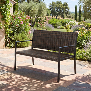 Sun-proof mixed brown rattan for lasting outdoor beauty <br>Instant cozy relaxation with soft sponge seat filling <br>Robust metal frame supports massive 800 lbs capacity <br>Under-seat reinforced crossbars for extra structural stability <br>Steady ground