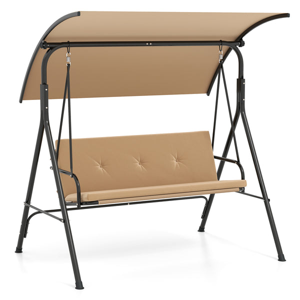 With a sun-protective and drizzle-proof canopy for pure outdoor enjoyment<br>Adjustable canopy adds flexibility for comfort  protection  and privacy<br>Comfortable seat with removable cushion caters to different seasons<br>Heavy-duty A-shaped metal frame 