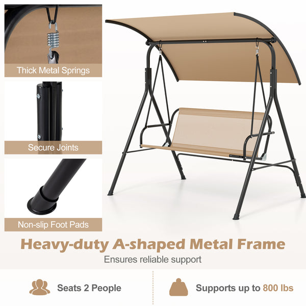 With a sun-protective and drizzle-proof canopy for pure outdoor enjoyment<br>Adjustable canopy adds flexibility for comfort  protection  and privacy<br>Comfortable seat with removable cushion caters to different seasons<br>Heavy-duty A-shaped metal frame 