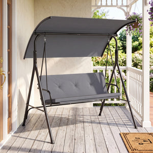 With a sun-protective and drizzle-proof canopy for pure outdoor enjoyment<br>Adjustable canopy adds flexibility for comfort  protection  and privacy<br>Comfortable seat with removable cushion caters to different seasons<br>Heavy-duty A-shaped metal frame 