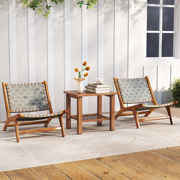 Well-selected solid wood for optimal longevity<br>Ergonomic 103Â° inclined backrest enhances seating comfort<br>Spacious and contoured seat offers more coziness<br>Cross-woven nylon webbing provides breathable  firm support<br>Natural wood grain finish ad