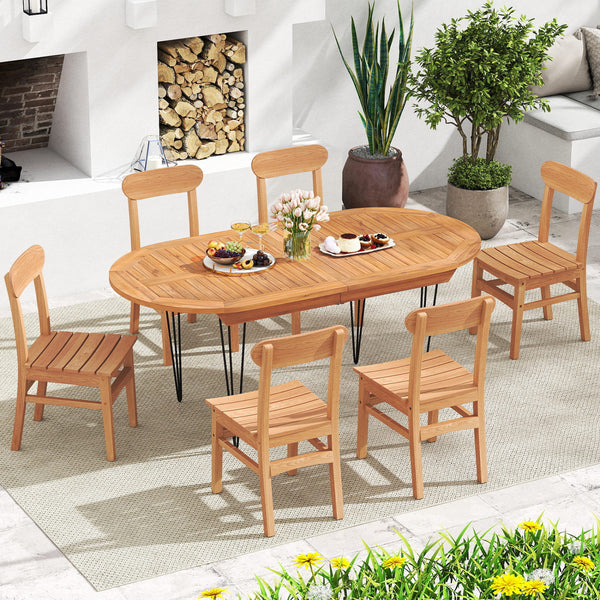 Crafted from high-quality teak wood for enduring use<br>Non-slip footpads enhance the stability<br>Reinforced crossbars strengthen the overall structure<br>Ergonomic curved backrest for more comfort<br>Natural and stylish look for more elegance<br>Ideal f