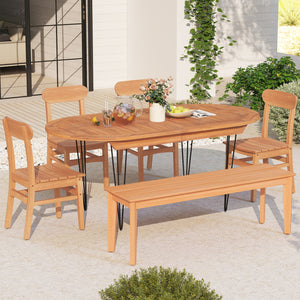 Crafted from high-quality teak wood for enduring use<br>Non-slip footpads enhance the stability<br>Reinforced crossbars strengthen the overall structure<br>Ergonomic curved backrest for more comfort<br>Natural and stylish look for more elegance<br>Ideal f