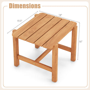 Experience the strength and durability of the teak wood side table<br>Natural wood material is the secret to long-lasting use<br>Smooth painted surface showcases exquisite craftsmanship <br>Slatted tabletop is designed to store your often-used items<br>Re